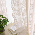 YJ YANJUN Vintage Lace Curtains 72 inchLength Romantic Flowers Sheer Pink Lacy Curtains for Girls Bedroom Living Room Rod Pocket Light Filtering 52 x 72 Inch Dusty Pink