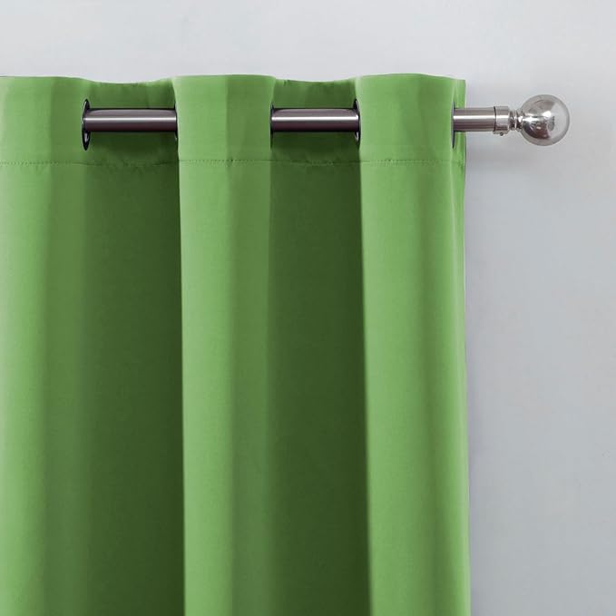 LEMOMO Blackout Curtains 52 x 90 Inch Long Light Green Curtains Set of 2 Panels Room Darkening Curtains for Bedroom and Living Room