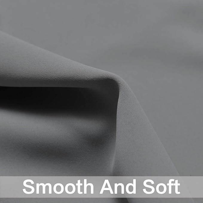 Yakamok Room Darkening Grommet Window Drapes Thermal Insulated Light Blocking Blackout Curtains for Bedroom(38Wx63L,Grey,2 Panels)