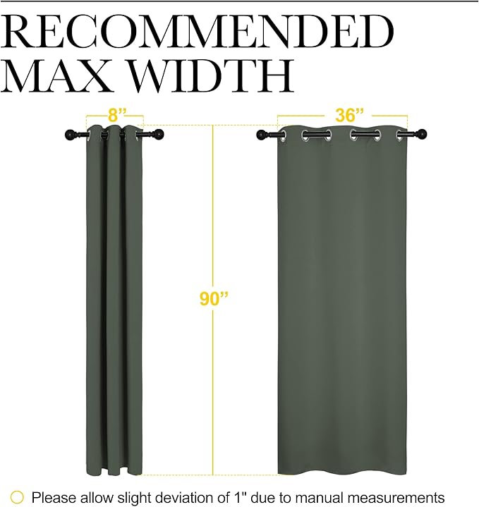 NICETOWN Room Darkening Curtain Panels - Toddler Boy Bedroom Drapes with Grommet Top, Energy Smart Window Treatment Curtains(Dark Mallard, 42 inches W x 90 inches L, 2 Panels)