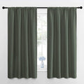 NICETOWN Bedroom Curtains Blackout Draperies - All Season Thermal Insulated Solid Rod Pocket Top Blackout Curtains/Drapes for Kid's Room (Dark Mallard, 1 Pair, 42 x 63 Inch)