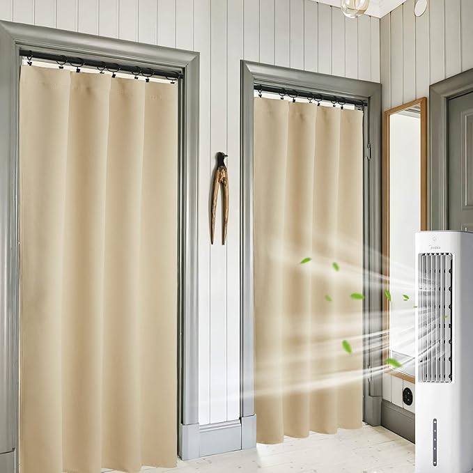 RYB HOME Extra Wide Curtains for Bedroom Living Room 72 inches Long, Thermal Insulated Privacy Drapes for Nursery Home Theater Dining Room, Width 62 by Length 72, Biscotti Beige, 2 Panels