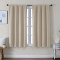 Simplebrand Ava Biscotti Beige Short Blackout Curtains for Bedroom 54 Inches Long 2 Panels Set, Solid Thermal Insulated, Energy Saving Window Treatment Curtains Blackout Drapes, W40 x L54 Inch