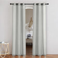 NICETOWN Gray Linen Doorway Curtains 80 inches Long, Grommet Thick Linen Weave Semi Sheer Window Treatments Privacy Assured with Light Filtering for Bedroom/Side Door, W34 x L80