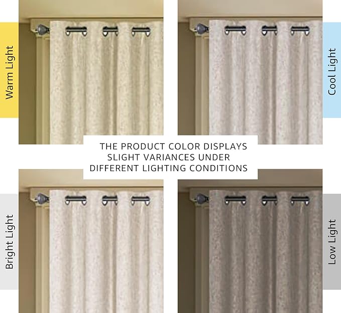 H.VERSAILTEX Linen Blackout Curtain Durable Thick Textured Linen Look 100% Blackout Patio Door Curtain Anti Rust Grommet Extra Wide Sliding Door Curtain Panel, W100 x L84 inch - Natural (Pack of 2)