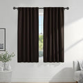 PONY DANCE Brown Blackout Curtains 2 Panels for Living Room 63 inch Long, Back Tab & Rod Pocket Window Draperies Light Block Thermal Insulated Curtains for Bedroom, 42" W x 63" L, Chocolate Brown