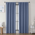 Simplebrand Ava Denim Blackout Curtains for Bedroom, 78 Inch Length, 2 Panels Set, Privacy Thermal Insulated Rod Pocket Window Curtains for Patio, French Door, W40 x L78 Inch