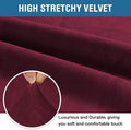 Stretch Velvet Sofa Covers for 3 Cushion – Burgundy, Sofa 72"-90"