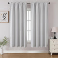 CUCRAF Grayish White Blackout Curtains 54 inch Length 2 Panels Set, Rod Pocket Room Darkening Drapes for Bedroom Living Room, Insulated Thermal Light Blocking Window Curtain (W52 x L54 Inch)