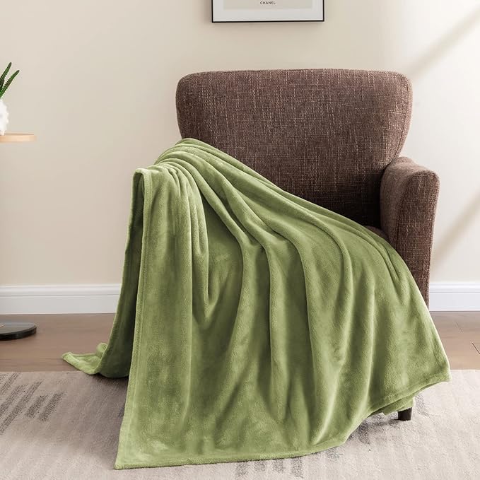 BEDELITE Fleece Blanket Sage Green Throw Blanket for Couch & Bed, Luxury Plush Cozy Fuzzy Blanket 50" x 60", Super Soft Warm Lightweight Throw Blanket for Travel Camping