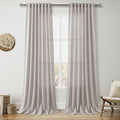 Nanspring Stone Grey Linen Curtains 102 Inches Long for Living Room Simple Modern Light Filtering Semi Sheer Curtain Back Tab and Rod Pocket Neutral Luxury Drapes for Bedroom Office 52x102, 2 Panels