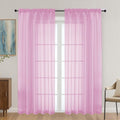 OVZME Light Pink Sheer Curtains 72 Inches Long 2 Panels Set, Light Filtering Sheer Curtains for Living Room Bedroom 59 Inch Extra Wide, Modern Voile Filmy Rod Pocket Window Drapes, 59Wx72L Inches