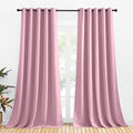 NICETOWN Bedroom Curtains Blackout Drapery Panels, 2 Panels, 70 x 108 inches, Rouge Pink, Three Pass Microfiber Thermal Insulated Solid Ring Top Blackout Window Curtains/Drapes
