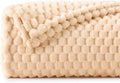 BEDELITE Fleece Throw Blanket for Couch & Bed - 3D Jacquard Decorative Blush Sand Blanket, Super Soft and Cozy Warm Fuzzy Blanket All Seasons Suitable, 60x80Inches