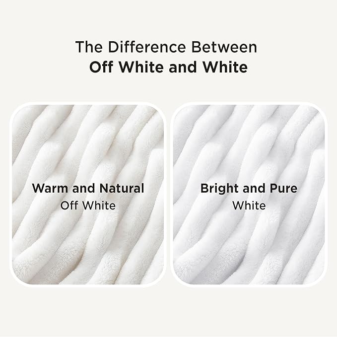 Bedsure GentleSoft Bright White Throw Blanket for Couch - Cozy Soft Blankets for Women, Cute Small Throws for Girls, 50x60 Inches