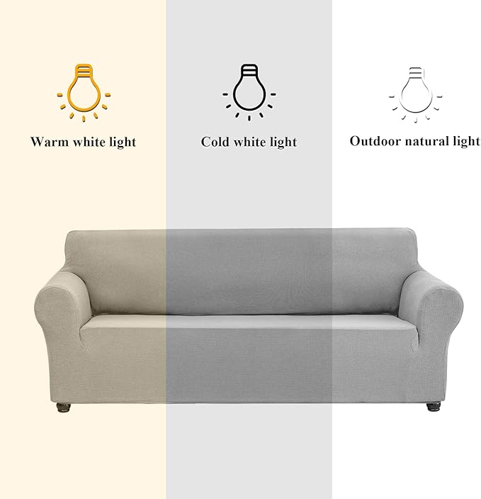 Joccun Stretch Chair Couch Cover,1-Piece Sofa Slipcover Spandex Jacquard Fabric Sofa Covers with Elastic Bottom,Washable Furniture Protector for Dogs,Cats,Kids(Armchair, Wide 35" - 55",Silver)