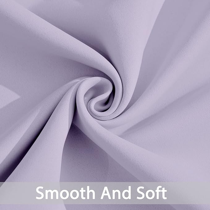 Yakamok Blackout Curtains Room Darkening Thermal Insulated Window Panels,Solid Grommet Top Drapes for Bedroom/Living Room(70Wx84L, Lilac, 2 Panels)
