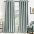 MIULEE Velvet Curtains 108 inches - Luxury Blackout Curtains for Bedroom Living Room Thermal Insulated Super Soft Window Drapes Rod Pocket & Back Tab, Misty Blue, W52 x L108 inches, 2 Panels