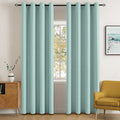 MIULEE Blackout Curtains for Bedroom Living Room Thermal Insulated Room Darkening Grommet Top Solid Light Blocking Drapery Set of 2 Window Panels 52 x 72 Inches Aqua