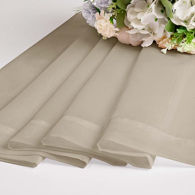 Chyhomenyc Taupe Sheer Curtains 120 Inches Long - Light Filtering Voile Extra Long Panel Drapes for Floor to Ceiling Window, Elegant Soft Living Room Curtains, Each 42Wx120L Inch, 10FT, 2 Panels