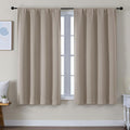 Simplebrand Ava Stone Blackout Curtains for Bedroom 63 Inch Length 2 Panels Set, Solid Thermal Insulated Privacy Living Room Window Treatment Curtains Blackout Drapes, W50 x L63 Inch