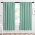 NICETOWN 2 Panels Blackout Curtains, Rod Pocket Window Curtains Room Darkning Drapes for Bedroom/Living Room, Thermal Insulated Solid Draperies for Home Office/Study, 62 by 72-Inch, Aqua