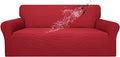 Easy-Going 100% Waterproof Couch Cover, Dual Waterproof Sofa Cover, Stretch Jacquard Sofa Slipcover, Leakproof Furniture Protector for Kids, Pets, Dog and Cat (Sofa, Christmas Red)