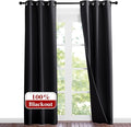 NICETOWN High-End Thermal Kitchen Curtains, Black, 37" Wide Per Panel, Set of 2 Panels, Full Blackout Curtains 80 Inches Long for Dining Room, Soundproof Window Treatment Drapes for Hall Room