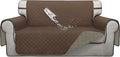 ISSUNTEX Double Protection 100% Waterproof Loveseat Sofa Covers for Living Room, Couch Covers for 2 Cushion Couch Sofa, Reversible Furniture Protector Sofa Cover for Dogs (Loveseat, Brown/Beige)