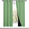 NICETOWN 100% Blackout Window Curtain Panels, Forest Green, 2 Pieces, 42-inch Wide Per Panel, Full Light Blocking Drapes with Black Liner for Nursery, 72-inch Drop Thermal Insulated Draperies