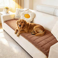 Couch Cover for Dogs Washable, Fuzzy Pet Couch Covers for 3 Cushion Sofa Pet Friendly, Non Slip Sofa Cover (Dark Brown, 27.6" x 82.7"/70 x 210cm)