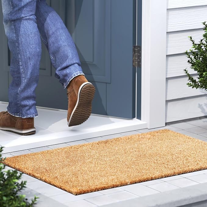 Barnyard Designs Doormat Welcome Mat for Outdoors, Large Front Door Entrance Mat, Brown (Blank, 36x24)