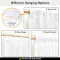 Curtain Panels in White, Cotton Polyester Blend, Light Filtering, Pair