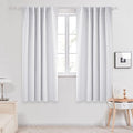 Deconovo Blackout Curtains, Thermal Insulated, W42 x L63 2 Panels, Back Tab, Machine Washable, Room-Darkening Drapes for Bedroom/Living Room Star White