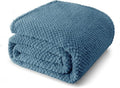 Whale Flotilla Twin Size Fuzzy Fleece Blanket, Fluffy Warm Soft Jacquard Bed Blankets for All Season, Lightweight and Cozy, 60x80 Inch, Slate Blue