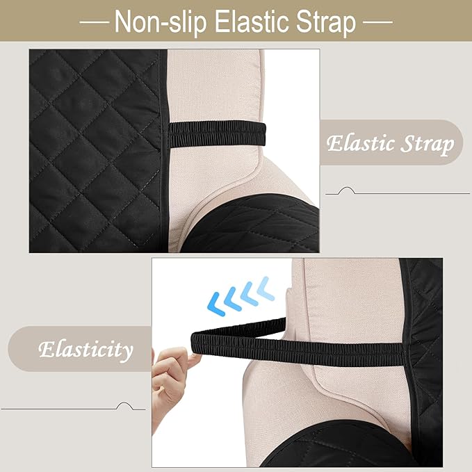 Reversible Loveseat Sofa Covers Couch Cover Furniture Protector(Loveseat,Black/Black)