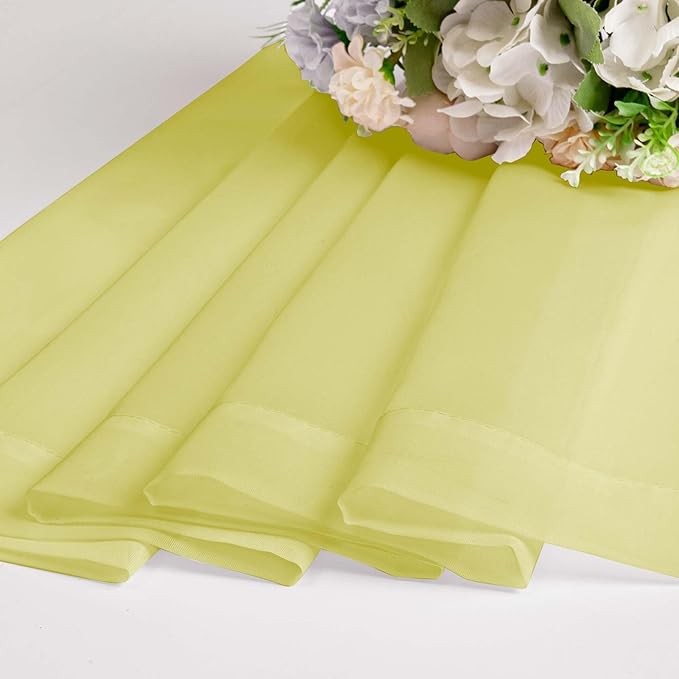 OWENIE Sheer Lemon Curtains for Bedroom Living Room 78 Inches Long 2 Panels Set, Soft Solid Light Filtering Sheer Curtain Rod Pocket Clear Drapes for Window Sliding Door, Lemon, Each 42 x 78 Inch
