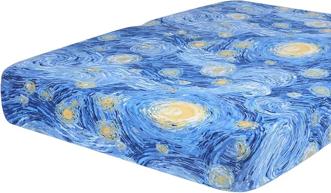 hyha Printed Couch Cushion Covers, Floral Sofa Covers Washable for 3 Cushion Couch, Stretch Pattern Outdoor Cushion Covers for Patio Furniture with Elastic Bottom(Large, Starry Sky)