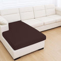 hyha Milk Silk Couch Cushion Covers for Sectional Sofa, Soft Sectional Sofa Couch Covers L Shape Washable, Outdoor Cushion Covers for Patio Furniture with Elastic Bottom(Chaise, Chocolate)