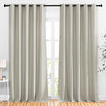 NICETOWN Blackout Sliding Door Curtains for Bedroom 90 inches Long - Window Treatment Thermal Insulated Solid Grommet Room Drapes Sound Reducing for Living Room (Natural, Set of 2, W66 x L90)