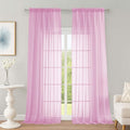 OWENIE Extra Long Pink Sheer Curtains 96 Inches Long 2 Panels Set, Soft Lightweight Airy Voile Sheer Curtain for Bedroom Living Room, Rod Pocket Solid Color Farmhouse Curtains, 59" Wx96 L Inch