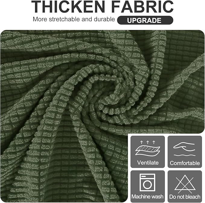 U-NICE HOME Stretch Futon Cover Armless Bed Slipcover - Soft Jacquard Fabric Washable for Pet Friendly, Loden Frost