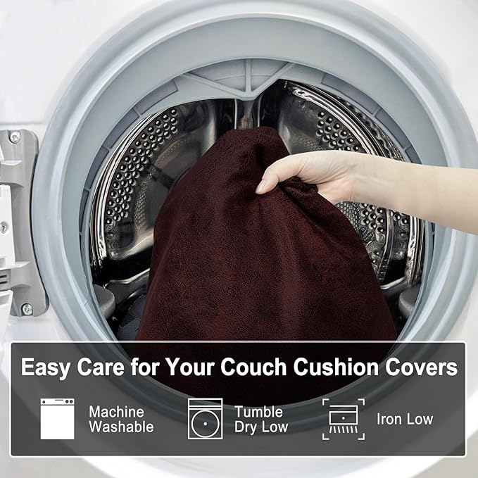 Leather Look Couch Cushion Covers Sofa Seat Slipcovers Sets Couches Furniture Protector for Sectional Armchair Loveseat Pets Kids Stretch Spandex Fabric (3 Cushion XL Sofa, Burgundy)