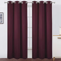 LEMOMO Burgundy Red Thermal Blackout Curtains/42 x 95 Inch/Set of 2 Panels Room Darkening Curtains for Bedroom