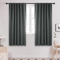 Deconovo Room Darkening Curtains Back Tab and Rod Pocket Curtains Thermal Insulated Blackout Curtains for Living Room 52Wx72L Inch Dark Grey Set of 2