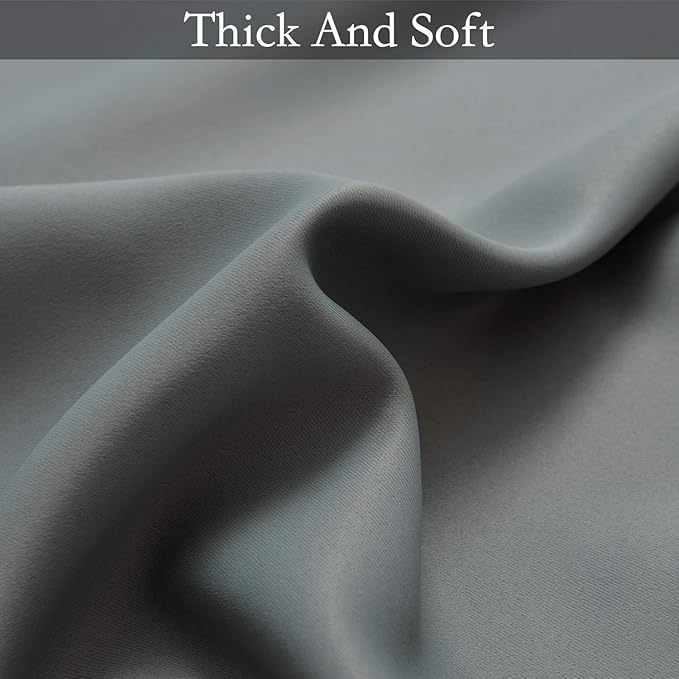 SimpleHome Ombre Room Darkening Curtains for Living Room, Light Blocking Gradient Gray to Grey White Thick Thermal Insulated Grommet Window Curtains/Drapes for Bedroom, 2 Panels, 52x84 inches Length