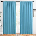 NICETOWN 2 Panels Blackout Curtains, Rod Pocket Thermal Insulated Drapes 84 inches Long, Easy-Care Modern Home Decoration Sunshades for Guest Room, Living Room, Office, 62 x 84 Inch, Teal Blue
