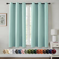 MIULEE Aqua Blackout Curtains for Bedroom Living Room 63 Inches Long 2 Panels, Thermal Insulated Room Darkening Drapes Solid Grommet Noise Reduction Light Blocking Window Treatments 40x63 Inch