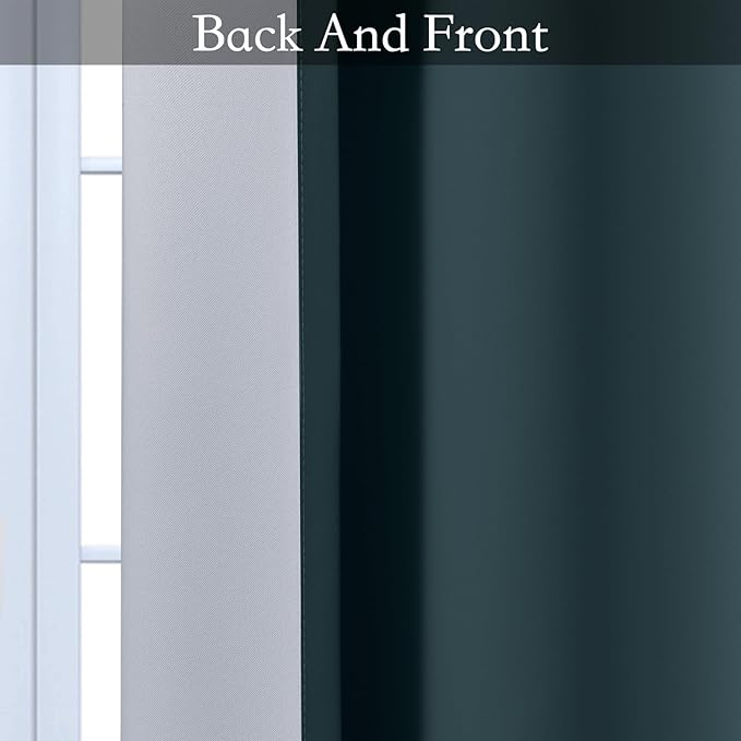 SimpleHome Ombre Room Darkening Curtains for Bedroom, Gradient Stone Blue to Grey White Light Blocking Thermal Insulated Grommet Window Curtain/Drapes for Living Room,2 Panels, 52x84 inches Length