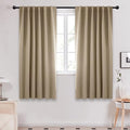 Deconovo Blackout Curtains, Thermal Insulated, W52 x L72 2 Panels, Back Tab, Machine Washable, Room-Darkening Drapes for Bedroom/Living Room Khaki